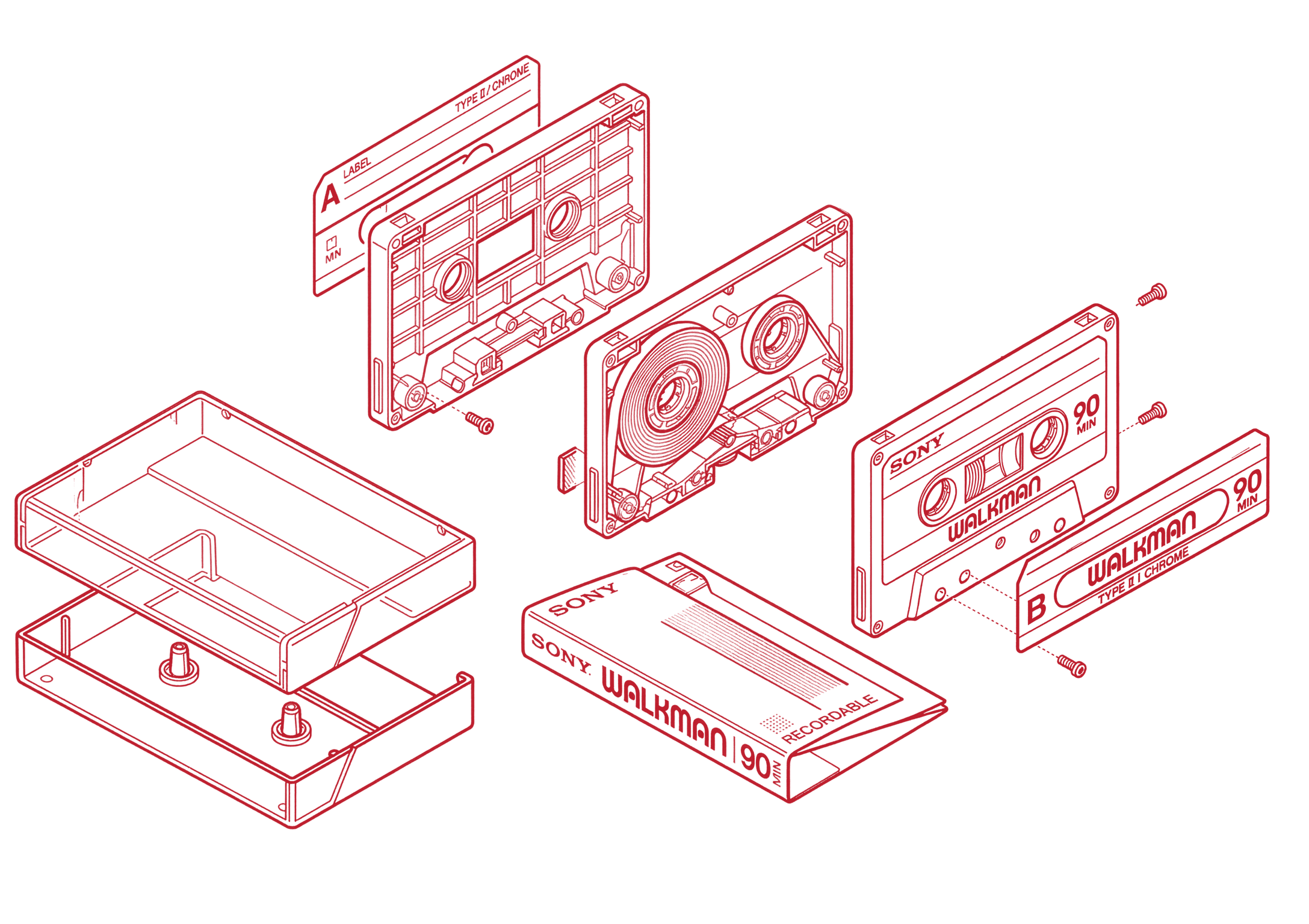 Cassette tape illustration — Side A and Side B hand-labelled, a considered sequence not an algorithm