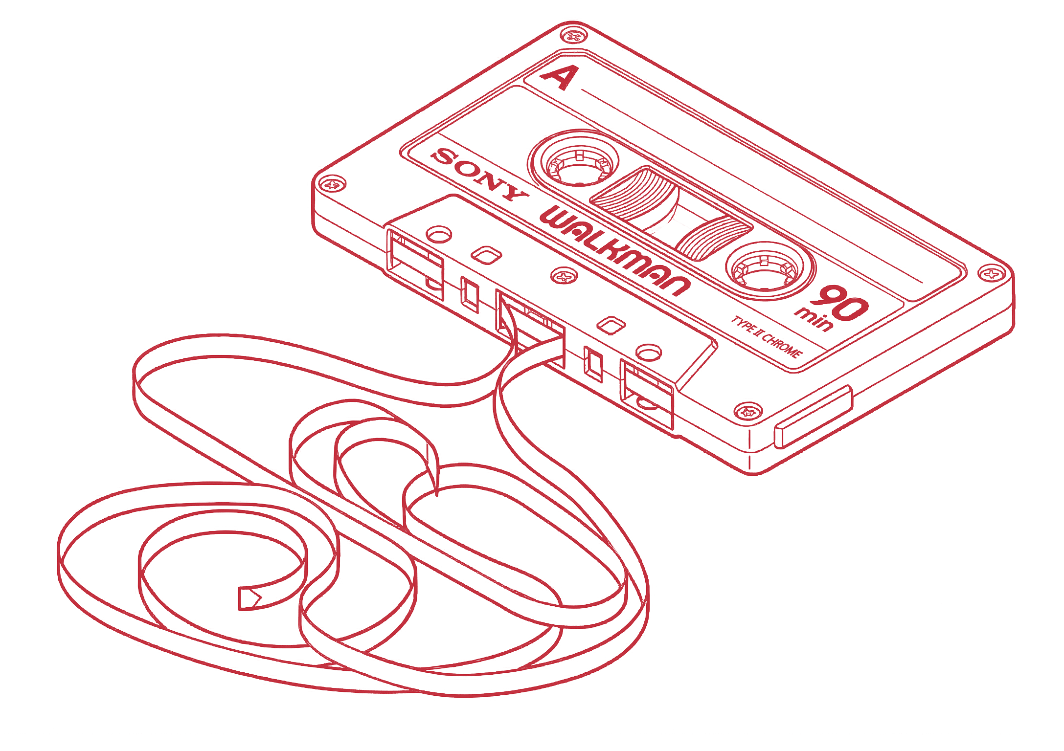 Tangled cassette tape ribbon carefully wound back with a pencil — patient, methodical work